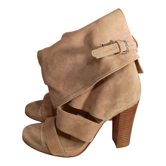 Opening Ceremony Suede Fold Over Sandal Bootie Shoe Tan Beige Women's 8 - 8.5 - Picture 5 of 11